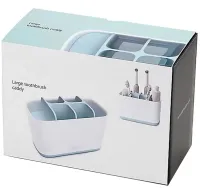 Настільна підставка органайзер Large Toothbrush Caddy для зубних щіток і пасти на 6 відсіків, Тримач зубної щітки Joseph для ванної кімнати Білий