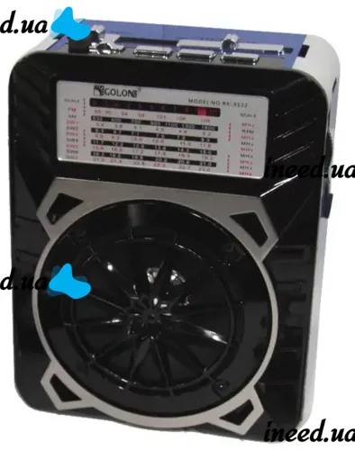 Golon RX-9133 rechargeable radio with flashlight and built-in SD player, USB, mains with battery, FM Radio Receiver Battery-powered speaker
