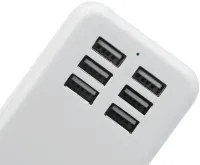 Мережевий зарядний пристрій USB Desktop Charger 20W на 6 портів з вимикачем, Зарядка адаптер для зарядки телефонів на 6 роз'ємів від мережі Білий