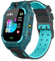 Wrist Smart Children's Smart Watch Smart Watch X17 400 mAh with SIM Card, GPS Video Call and Flashlight Waterproof IP67 for Children Green