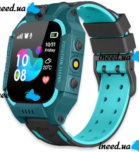 Wrist Smart Children's Smart Watch Smart Watch X17 400 mAh with SIM Card, GPS Video Call and Flashlight Waterproof IP67 for Children Green