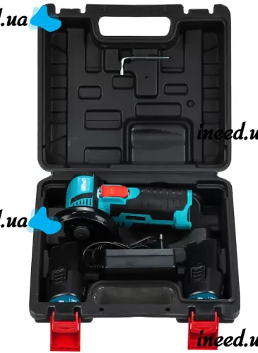 Акумуляторна болгарка Meterk W-153 - 7 на 2 акумулятора 500W 12V, Кутова шліфувальна машина, шліфмашина в кейсі, міні Електроболгарка у валізі