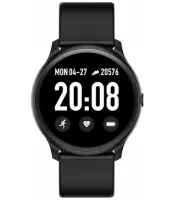 Wrist Smart Watch KW19 Black 44mm with Pressure Measurement and Fitness Tracker Smart Bluetooth Watch with Heart Rate Monitor IP67 Black