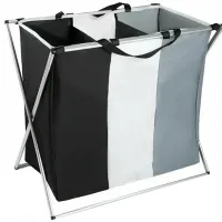 Складна корзина органайзер Laundry Basket B14 для сортування брудної білизни на 3 відсіки 120л, білизняний ящик для речей з 3 відділеннями у ванну