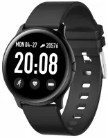 Wrist Smart Watch KW19 Black 44mm with Pressure Measurement and Fitness Tracker Smart Bluetooth Watch with Heart Rate Monitor IP67 Black
