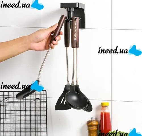 Держатель кухонных принадлежностей Kitchenware Collecting, Крючки для кухни с поворотом на 360 градусов Вращающийся подвесной органайзер на 6 крючков