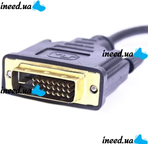 Моніторний адаптер, перехідник U - 993 DVI - D на VGA, мультимедійний Конвертер для відеокарти DVI2VGA - 01 на кабелі 1080p 0.13 m Чорний