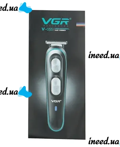 Бездротова універсальна машинка VGR V-055 для стрижки і бороди 10W, акумуляторний окантовочний тример для догляду за бородою і вусами з насадками