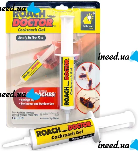 Гель від тарганів і комах Roach Doctor Cockroach Gel 30 г Універсальний гель-шприц, засіб захисту в шприці для знищення домашніх шкідників