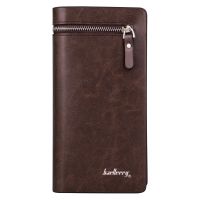 Чоловічий шкіряний гаманець клатч Baellerry Italia Brown B618 на 21 відділення для купюр і телефону на блискавці, чоловіче портмоне Коричневий
