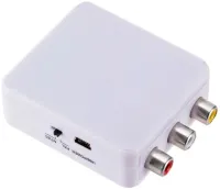 Конвертер перехідник VGA на AV RCA тюльпан, Універсальний Активний адаптер зі звуком і зовнішнім живленням VGA-AV аудіо 3.5 mm Converter Mini 1080P