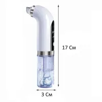 Rechargeable Vacuum Pore Cleaner Face Slimmer for Vacuum Cleaning of Facial Skin , Wireless Device for Hydropilling and Peeling 6 Nozzles White