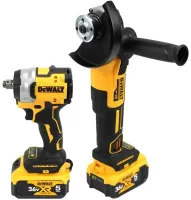 Набор электроинструментов DeWalt аккумуляторная болгарка DCG405P2 беспроводной гайковерт DCF922 36V 5Ah, Комплект Деволт с 2 аккумуляторами в кейсе