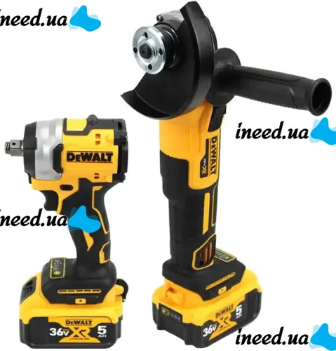 Набор электроинструментов DeWalt аккумуляторная болгарка DCG405P2 беспроводной гайковерт DCF922 36V 5Ah, Комплект Деволт с 2 аккумуляторами в кейсе