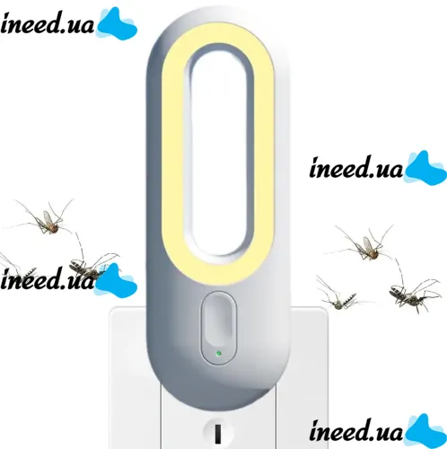 Ультразвукова пастка світильник нічник від комарів і мух MigMax Ultrasonic mosquito repellent light 2в1 в розетку, Лампа відлякувач комах від мережі
