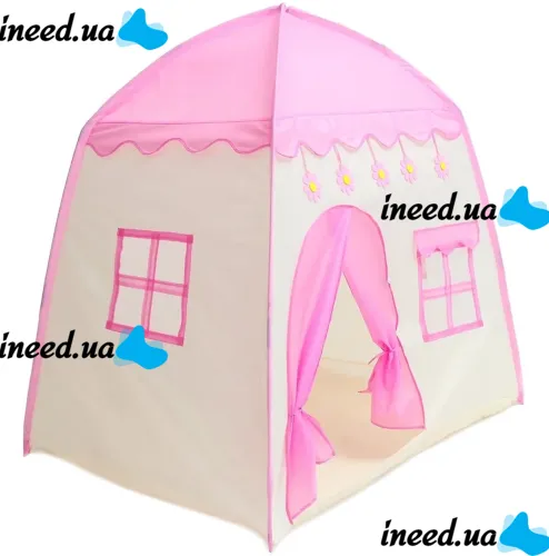 Children's play tent in the form of a Garden Play Tent 130x130x100 cm with Windows for home and street, Play tent for children with a bag Pink