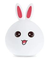 Детский ночник силиконовый зайчик Rabbit Silicone Lamp ZH-03 настольный беспроводной аккумуляторный светильник лампа зайка кролик с ушками LY-271