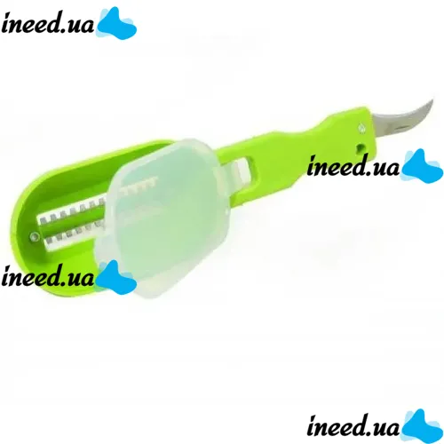 Ніж скребок для чищення луски риби Fish Scales Wiper Cleaning, Ручна рыбочистка з контейнером, ручний прилад для чищення риби з ножем для патрання