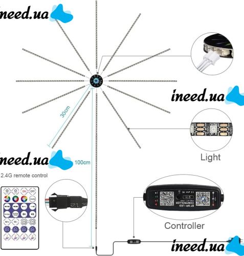Wall Mounted LED Light Fireworks 28Key Kit BT APP LED LIGHT SF-9 with Remote Control Smart Bluetooth Ribbon RGB Smart Firework Music Control