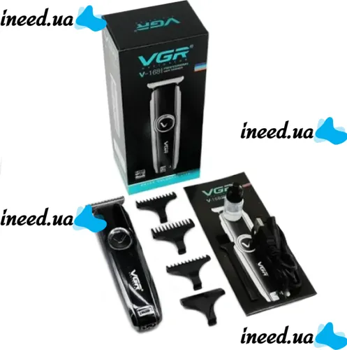 Wireless Universal Men's VGR V-168 Hair and Beard Clipper 5W , Rechargeable USB Trimmer Razor with Replaceable Nozzles V 168