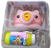 Children's soap Bubble Generator Pig Bubble Camera HJ-458 in the form of a camera, a toy camera for blowing soap bubbles on batteries