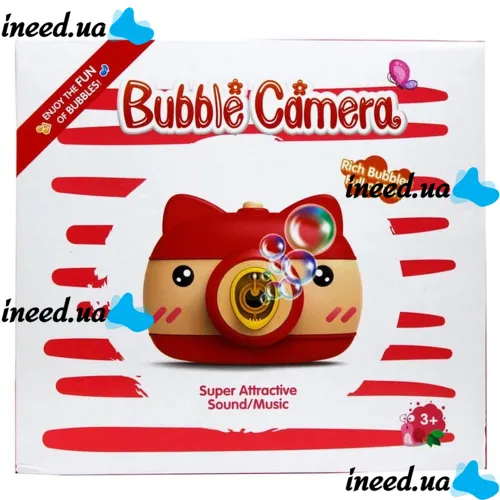 Children's soap Bubble Generator Pig Bubble Camera HJ-458 in the form of a camera, a toy camera for blowing soap bubbles on batteries