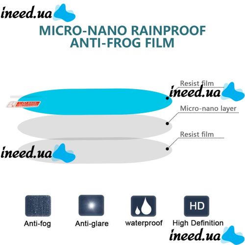 Автомобільна захисна водовідштовхувальна плівка антидощ наклейка Anti-Fog Film 145x100 мм антитуман на бічні дзеркала для авто 2 шт, Безбарвна