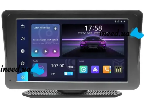 Автомобільний сенсорний монітор екран Carplay 701w 7 " дюймів дисплей, Бездротова Автомобільна Bluetooth стереосистема FM IOS Android на присоску