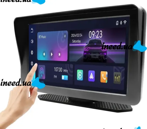 Автомобільний сенсорний монітор екран Carplay 701w 7 " дюймів дисплей, Бездротова Автомобільна Bluetooth стереосистема FM IOS Android на присоску