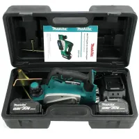 Акумуляторний рубанок по дереву Makita DKP180 36V 5AH 2 акумулятори Бездротовий електрорубанок Макіта PCP36V 11000 об/хв 36В 5Ач в кейсі Синій
