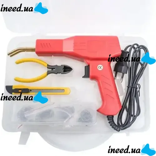 Електричний паяльник степлер Plastic Welding Gun H50 для пластику зі скобами різних видів, пістолет для пайки пластмаси і бамперів від мережі 220V
