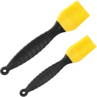 Набір кондитерських силіконових кистей Better Brush з 3 штук з пластиковою ручкою для змазування їжі, випічки, кулінарні пензлики для кухні Жовті