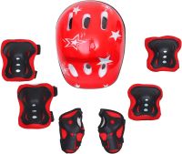 Children's Protection Kit 7in1 Kids Sport 44529 knee pads, elbow pads gloves and helmet for roller skating, Children's protection with bicycle helmet