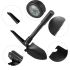 Tourist folding sapper shovel Tramp TR-55, pick, saw, opener with compass 5 in 1 made of steel, Black, tactical, car in a case