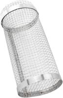 Cylindrical non-stick grill grid basket IRIS KT-183 for vegetables meat fish without handle, stainless steel barbecue grate with rotation