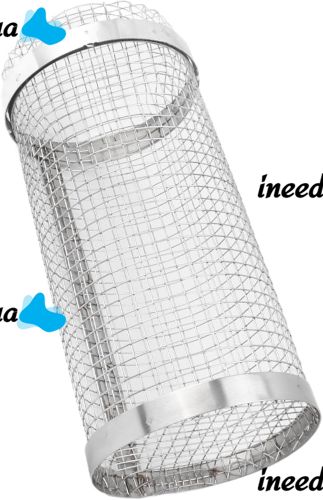 Cylindrical non-stick grill grid basket IRIS KT-183 for vegetables meat fish without handle, stainless steel barbecue grate with rotation