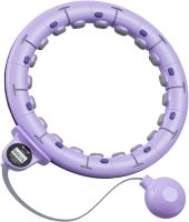 Massage Hoop hula hoop with Weighting Count hula hoops AND868 45cm for Slimming Belly Sides, Ring with Adjustable Length and Counting Purple