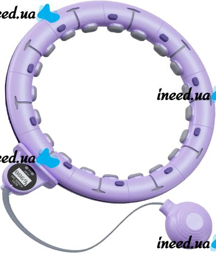 Massage Hoop hula hoop with Weighting Count hula hoops AND868 45cm for Slimming Belly Sides, Ring with Adjustable Length and Counting Purple