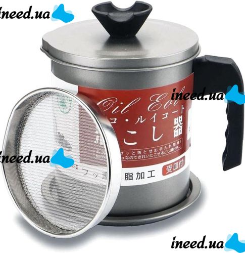 Багатофункціональний герметичний контейнер для зберігання масла Oil Cooker 1,4 л контейнер-Масляна для збору і фільтрації масла і жиру з сіточкою