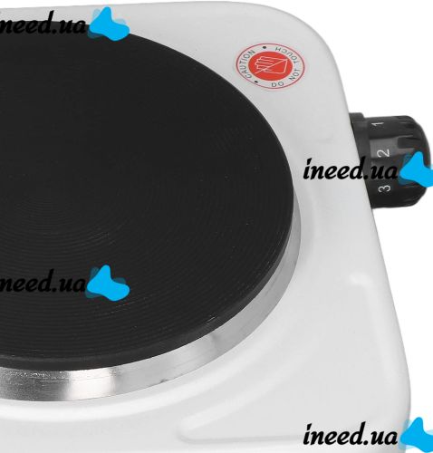 Hot Plate JX-1010A Desktop Electric Stove with 1 Burner, Single-burner 1000W Disc Electric Stove with 5-position Thermostat White