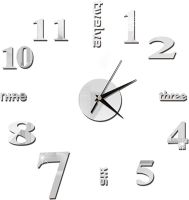 Великі 3D безшумні настінні годинники Diy Clock ZH01510 Grey 90 см, Безкаракасні самоклеючі 3Д годинник цифри на стіну для дому, офісу сірі