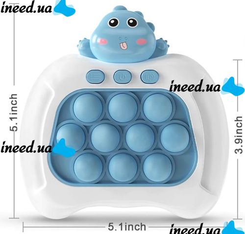 Дитяча іграшка головоломка Quick Pop It Baby Dragon Інтерактивна електронна приставка антистрес поп ІТ для зняття стресу на батарейках від 3-х років