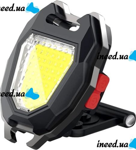 Нагрудний акумуляторний LED ліхтарик брелок Police Lamp W5144 з прикурювачем і свистком, похідний ліхтар із запальничкою і брелоком 7 режимів від USB