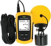Portable Echo Sounder Lucky Fish Finder FFW1108-1 with Color Screen Up to 100m for Fish Search Universal Wired Fishing Radar Yellow