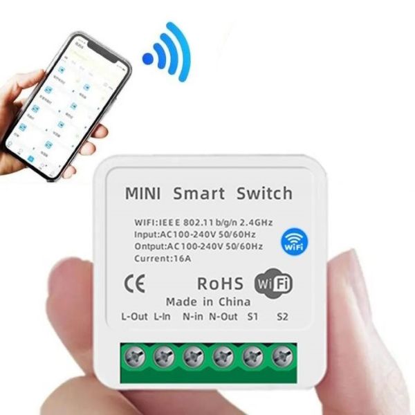 Умное беспроводное мини Wi-Fi релле Smart Home 16A для умного дома, Беспроводной автоматический WIFI выключатель с таймером в систему умный дом