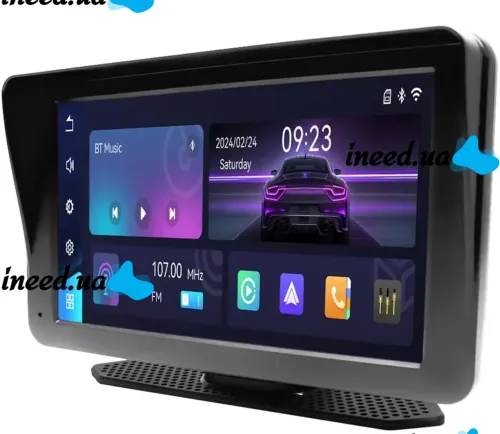 Автомобільний сенсорний монітор екран Carplay 701w 7 " дюймів дисплей, Бездротова Автомобільна Bluetooth стереосистема FM IOS Android на присоску