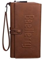 Чоловічий шкіряний гаманець клатч Baellerry Guero S1393 Brown для зберігання кредитних карт монет на змійці, чоловіче портмоне для купюр Коричневий