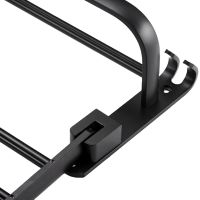 Universal Wall Shelf Holder Matte S1302 2 Tiers for Towels, Adjustable Hanger Organizer on the Wall for Drying Towels Black