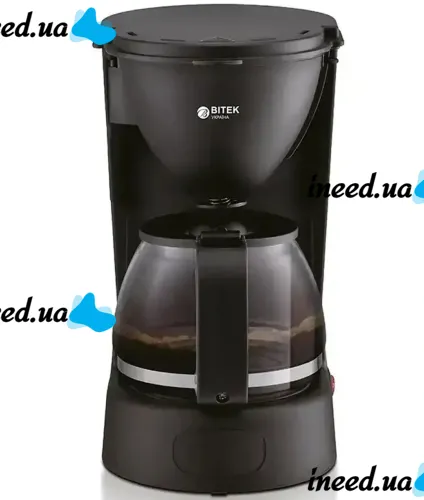 Drip coffee maker Bitek BT-100 2800W with glass coffee pot 1000ml coffee, Electric coffee machine Bitek with permanent filter from the network Black