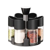 A set of carousel for spices Especia Spiceck set 6 containers on a stand, a special bowl, a rotating organizer for storing seasonings, Jars for spices